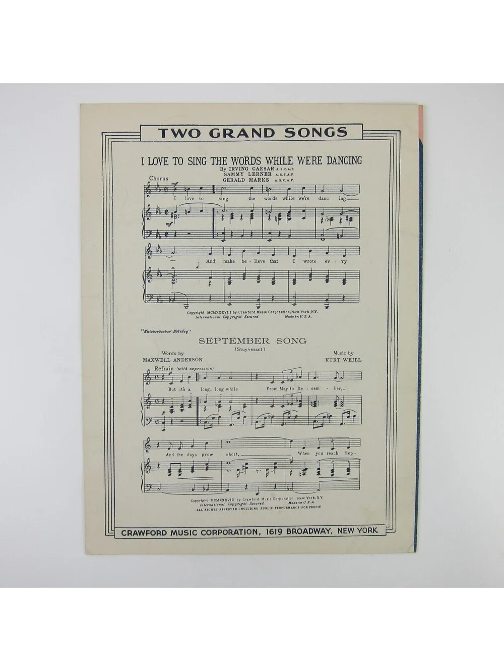 Sheet Music Wishing (Will Make It So) Love Affair Irene Dunne Charles Boyer 1939